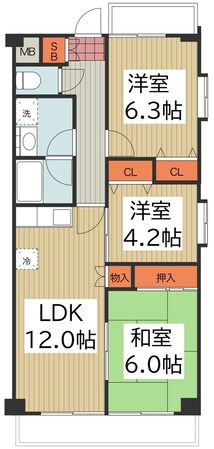 コスモポート草加の物件間取画像